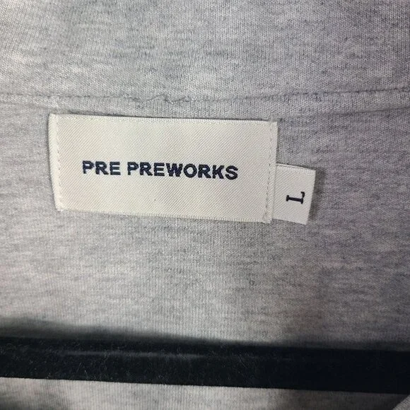 Pre Preworks Gray Half-Zip Pullover Sweatshirt With Embroidered É Logo Size L - Picture 2 of 8